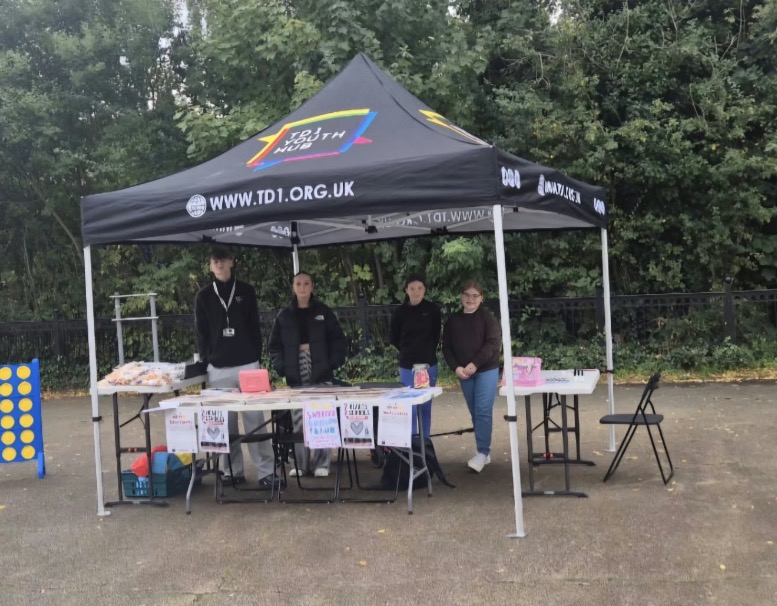 TD1 Youth Hub gazebo at an outdoor community event