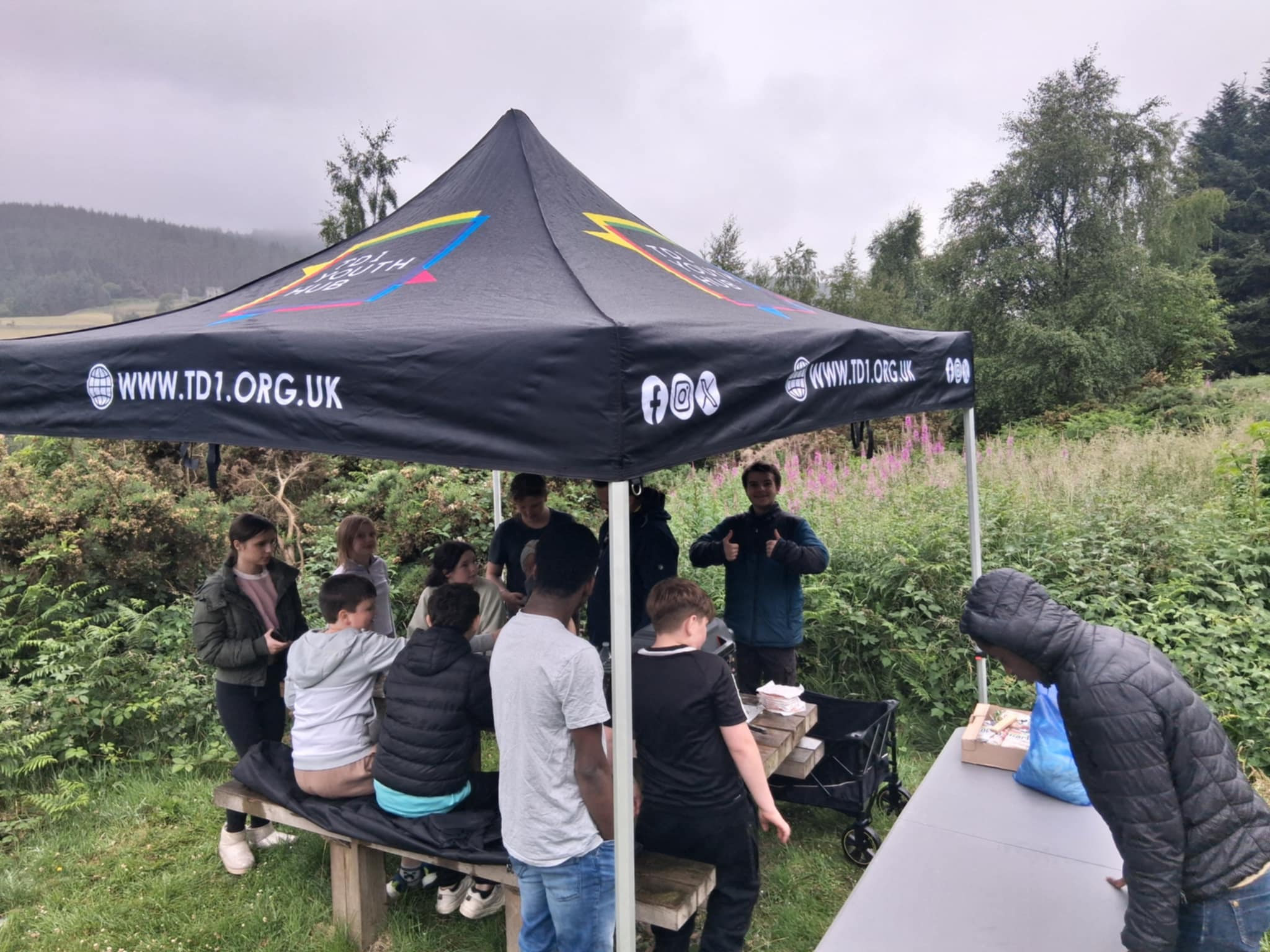 TD1 Youth Hub gazebo at an outdoor community event